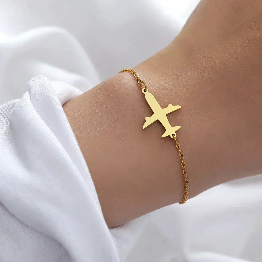 黄金の飛行機ブレスレット